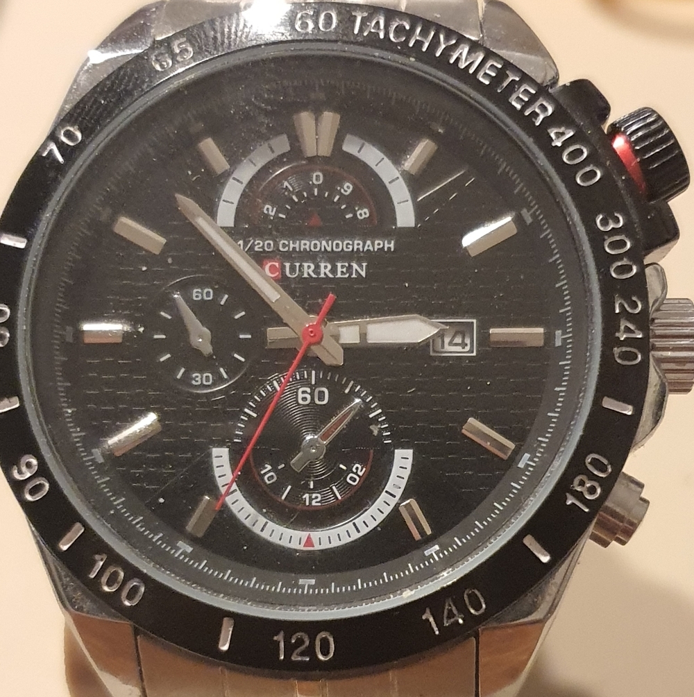 Curren Silver/Black Stainless Steel Men's Watch